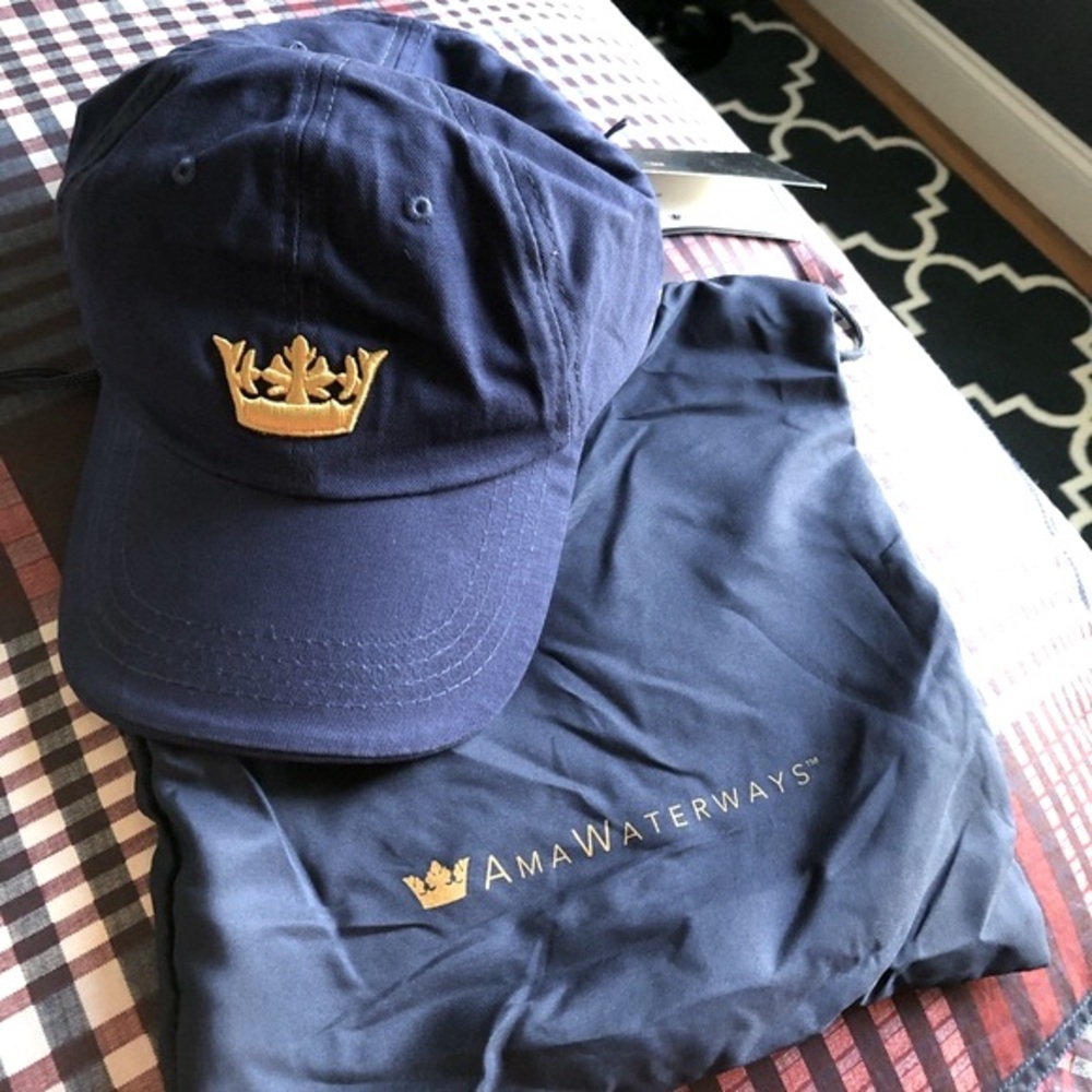 AMA Waterways navy baseball cap. Unisex